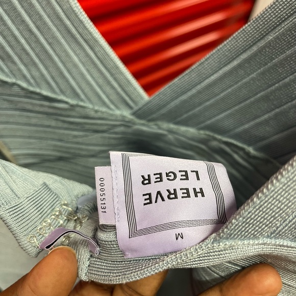 Herve Leger light blue bandage dress 100% AUTHENTIC!! - Picture 5 of 5